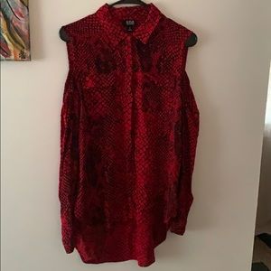 ANA snakeskin print button down